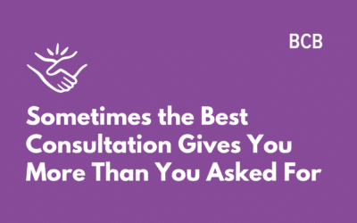 Sometimes the Best Consultation Gives You More Than You Asked For